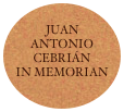 
JUAN ANTONIO CEBRIÁN
IN MEMORIAN